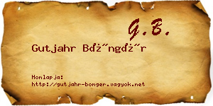 Gutjahr Böngér névjegykártya